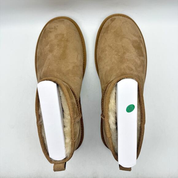 UGG Mens Classic Ultra Mini Boots US 9 EU 42 Tan Chestnut Suede Fur Lining NIB main image 10